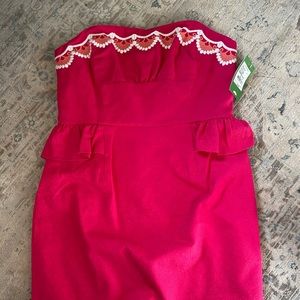 Lily Pulitzer Azalea Pink strapless dress. Size 10